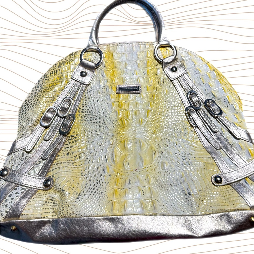 | Marco Buggiani | Leather Croc Embossed Large Handbag